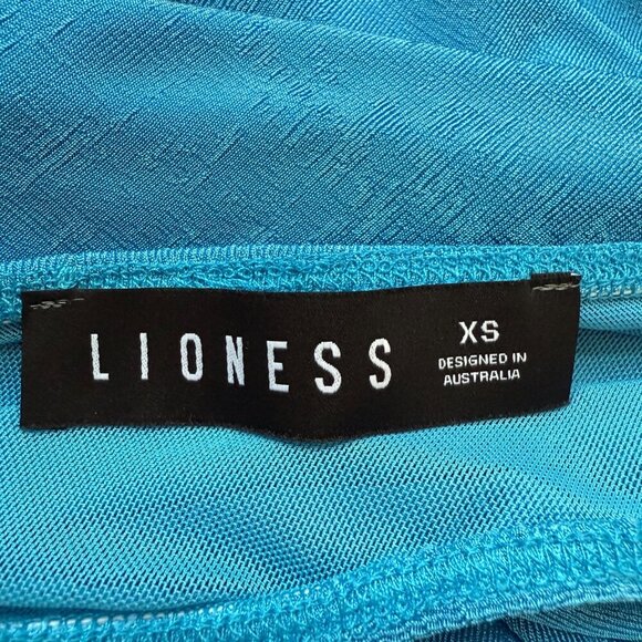 Lioness The Goddess One Shoulder Ruched Mini Dress Womens XS Blue Cocktail Party - Picture 12 of 14